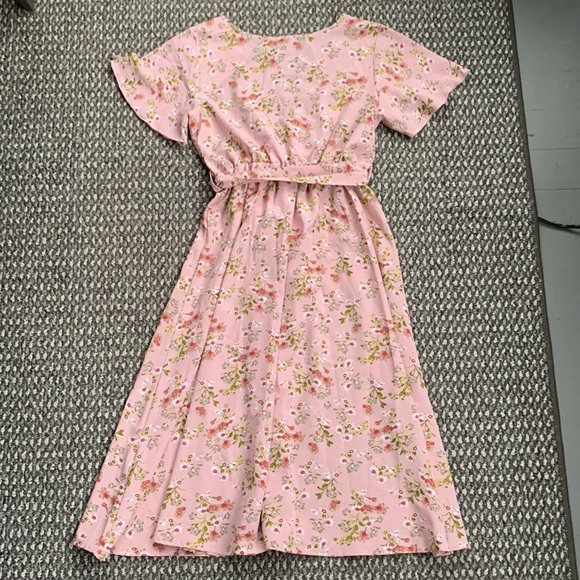 SHEIN Ditsy Floral Print Belted Dress - Picture 8 of 8